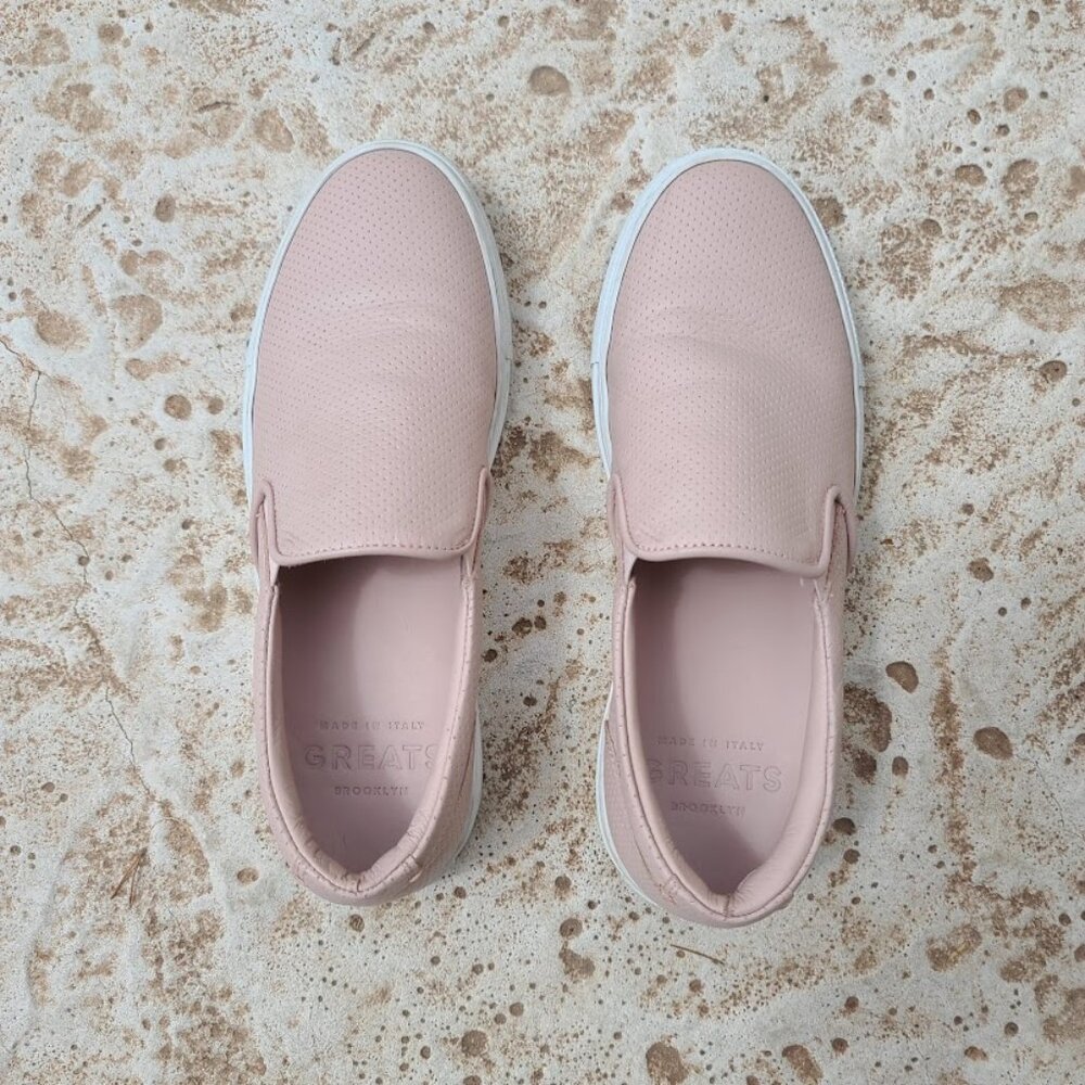 GREATS BROOKLYN Wooster Pink Leather Slip On Sneakers 10 40 MADE IN ITALY - Picture 3 of 15